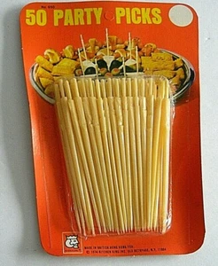 Kitchen King Party Picks 1974 50 Nuevo Sellado Británico Hong Kong Antiguo Bethpage NY A - Imagen 1 de 2