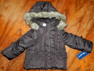 Winter Coat Dark Brown Hooded Rothschild Toddler size 24 months New - Picture 1 of 3
