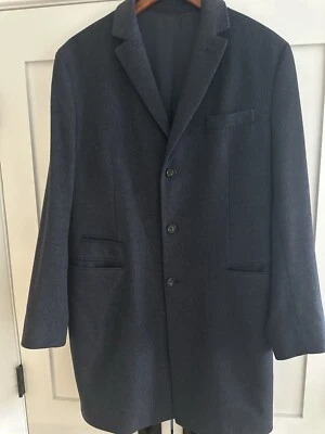 J. TOOR SARTORIAL COAT MENS Navy Blue pure CASHMERE WOVEN IN ITALY Beautiful! - Image 1 of 4