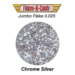 METAL FLAKE GLITTER JUMBO (0.025) FLAKE 30g Chrome Silver - Picture 1 of 2