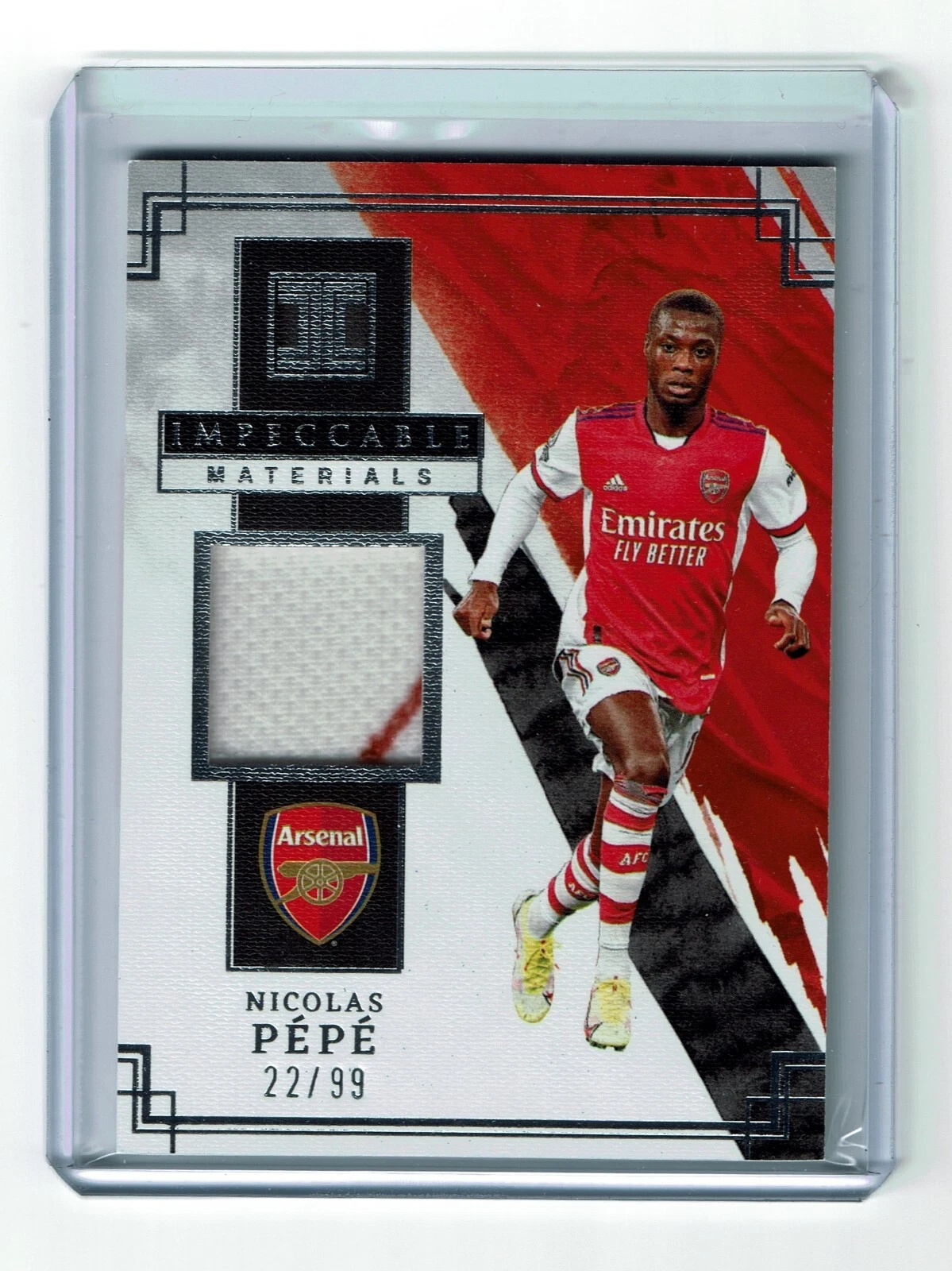 2021-22 Panini Impeccable EPL Nicolas Pepe Materials Patch /99 Arsenal IM-NPE
