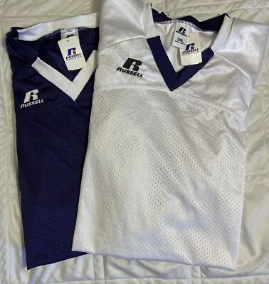 2 Russell Football Jerseys 3XL Purple And White NWT - Image 1 of 4