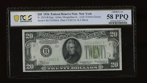 DBR 1934 $20 LGS FRN New York Fr. 2054-Blgs PCGS-B 58 PPQ Serial B13143960A - Picture 1 of 2