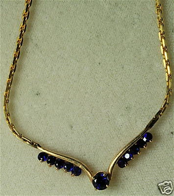 PRECIOSO COLLAR PESADO ORO 14K 1 QUILATE ZAFIRO 10 GR Foto 1 de 2