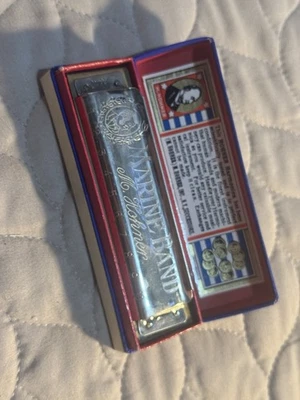 Vintage 1930's M. Hohner Marine Band 1896 Germany Harmonica C with original box - Image 1 of 4