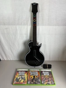 Gibson Les Paul Guitar Wireless Controller Xbox 360 Guitar Hero Bundle 3 Spiele - Bild 1 von 8