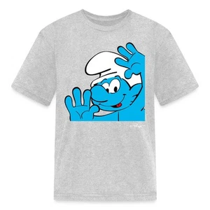 Cheerful Jokey Smurf - Happy Wave Design Kid's T-Shirt - Picture 1 of 13