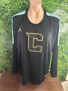 NBA Charlotte Hornets Basketball Long Sleeve Shirt Black/Mint Jordan Size 2XLT - Picture 1 of 5