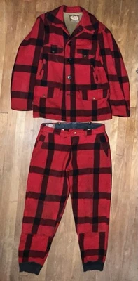 Vintage Carter’s Buffalo Plaid Hunting Jacket Coat Pants Set Wool - Image 1 of 4