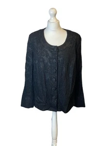 Chesca Jacket UK 18 Black Button Up Special Occasion Evening Cruise - Picture 1 of 10