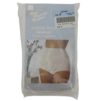 De Colección Sears Best Mujeres Talla 7 Blanco Sólido Pierna Elástica Calzoncillos Bragas 3 Pares NUEVO Foto 1 de 4