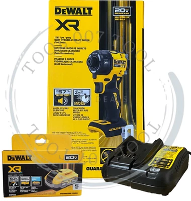 DEWALT 1/4 Inch Hydraulic Impact Driver 20V MAX XR  DCF870B W/1 Battery & Chgr - Image 1 of 4