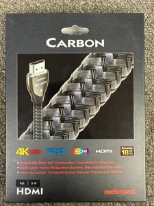 Cable HDMI AudioQuest Carbono 4K UHD 1M - Totalmente Nuevo - Distribuidor Autorizado - Imagen 1 de 2