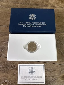 2001-P US Capitol Visitor Center Commemorative Clad Half Dollar Proof mit Echtheitszertifikat Box - Bild 1 von 10