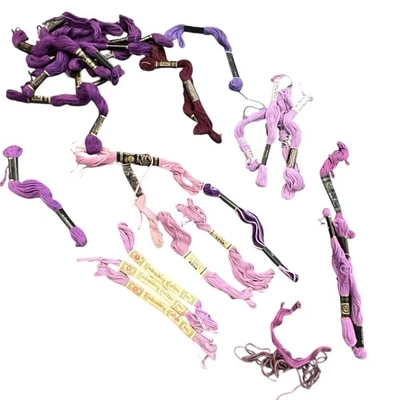 Lot of Embroidery Floss Thread 27 Assorted Colors Purple Family VTG & NEW - Image 1 of 4