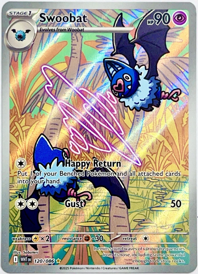 Swoobat 120/086 Illustration Rare Pokemon Card TCG S&V White Flare NM+ - Image 1 of 2