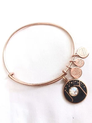 Alex and Ani радость розового золота и темно-синий трио браслет регулируемый размер  - Изображение 1 из 4