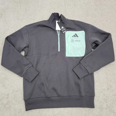 Adidas Men Large Mercedes AMG Petronas Formula Team Premium Fleece Top JY3076 - Image 1 of 4