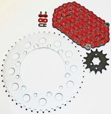 Kawasaki 1995-06 KDX200 200 / 1997-05 KDX220 220 Red Chain & Sprocket 13/49 110L - Image 1 of 4