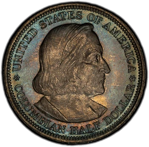 1892 Columbian 50C PCGS MS 66 CAC - Picture 1 of 2