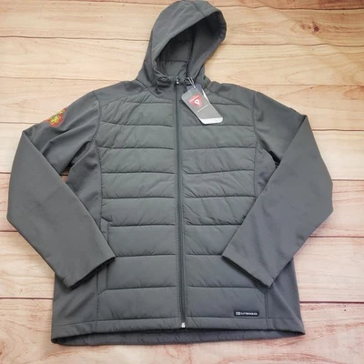 Cutter & Buck Jacket Mens Large Gray Hooded Primaloft Insulated Puffer Softshell - Image 1 of 4