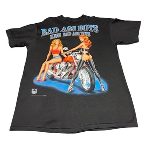 Camicia Harley vintage 1993 Bad Ass Boys Have Bad Ass Toys emblema 3D anni 90 USA XL - Foto 1 di 6