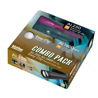 BigBlue Combo Pack 1800 Lúmenes Luz LED Buceo CP-250BK-1800NP-II-B Foto 1 de 4