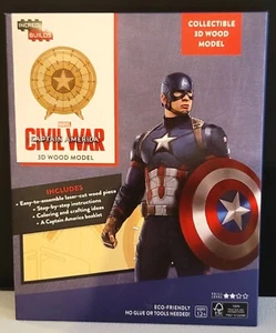 Marvel Captain America Bürgerkrieg Schild 3D Holzmodell von Shiel - Bild 1 von 3