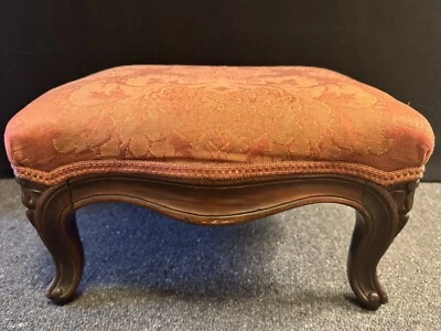 Antiguo taburete tapizado de madera hecho en Londres por Miles & Edwards principios de 1800 Foto 1 de 4