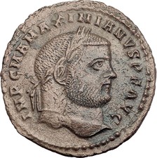 MAXIMIAN 297AD Big Follis Authentic Genuine Ancient Roman Coin Genius i63585