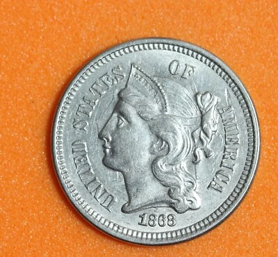 Estate Find 1868 - Three Cent Nickel!!  #K23182 - Image 1 of 2