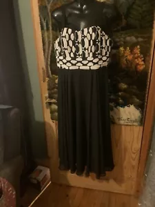 ROMAN - BLACK AND WHITE STRAPPY COCKTAIL DRESS - size 12 - Picture 1 of 10