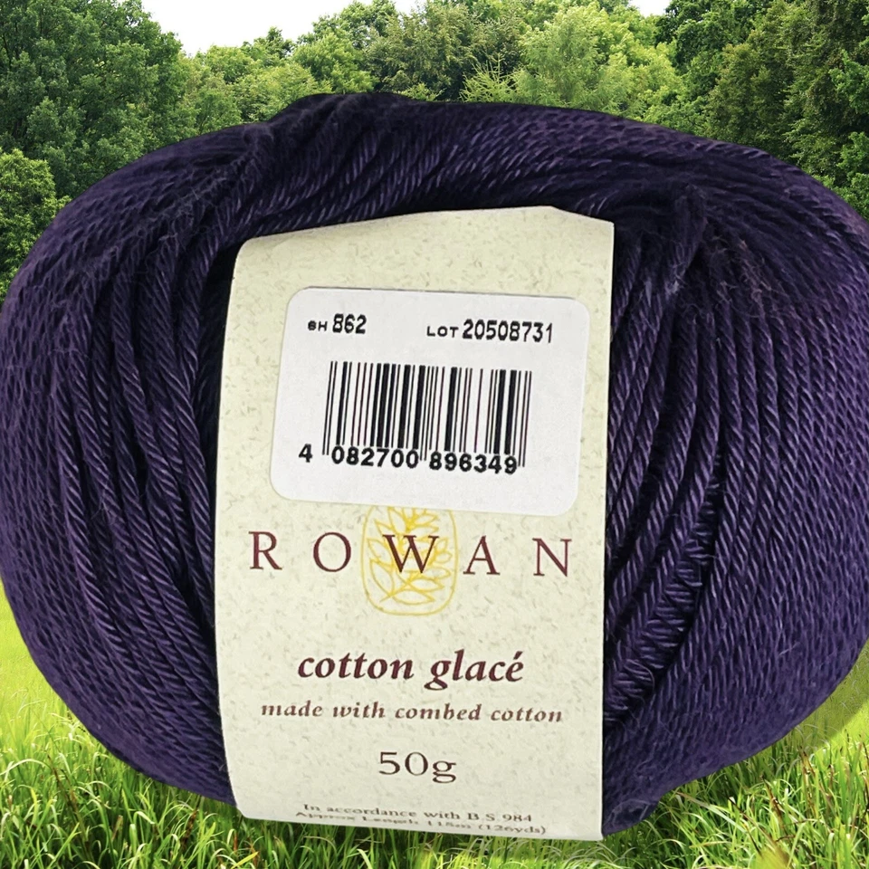 NUEVO Rowan Algodón Glacé 100% Algodón Peinado Hilo *Amatista* SH 852 Lote de Tintes 20508731 Foto 1 de 4