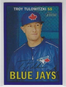 2016 Topps Heritage Chrome Purple Refractor #THC-446 TROY TULOWITZKI Blue Jays - Picture 1 of 2
