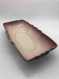 LA Pottery 14" Two Tone Planter Bowl Made in California Pink Black Vintage - Picture 1 of 12