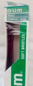 Sealed GUM Butler Compact Head Toothbrush Gum Stimulator Soft 409 Clear Purple - Picture 1 of 8