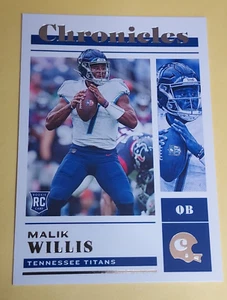 Tarjeta de novato 2022 Panini Chronicles Football Malik Willis #34 - Imagen 1 de 6
