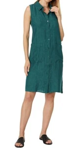 Nuevo Vestido Para Mujer Eileen Fisher Lino Orgánico Cuello Clásico Talla Grande 2X - Imagen 1 de 3