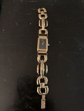 Vintage Rare Signed Carolee Gold Tone & Black Metal Watch W/ New Battery Works
