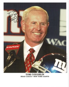 Tom Coughlin New York Giants handsigniertes signed 8x10 Foto AMCo COA 22068 - Bild 1 von 2