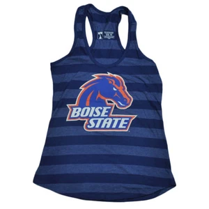 NCAA Boise State Broncos Blue Striped Racerback Tank Top Shirt Women Ladies  - Picture 1 of 1