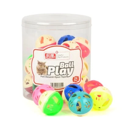 PET SHOP AMERICA 5 Cat Balls Kitten Bell Pounce Chase Rattle Toys Parrot Foot Toy Jingle Gift