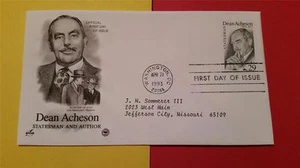 1993 DEAN ACHESON * STATESMAN for HARRY TRUMAN and AUTHOR US FIRST DAY of ISSUE - Picture 1 of 1