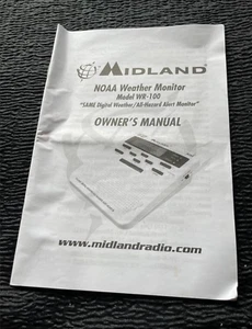 Radio de alerta Midland Weather NOAA WR-100 manual del propietario SOLO de colección - Imagen 1 de 3