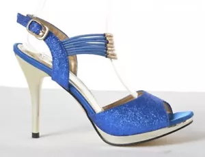 Scarpe de Italia Damen Absatz Gr. 7,5 Glitzer/Blau - Bild 1 von 6