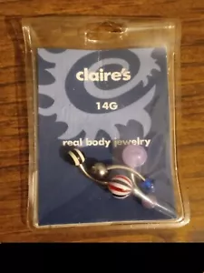 3 Curved 14G Belly Barbells ~ Multicolor, 1 Glow In The Dark, Blue with Glitter - Picture 1 of 23