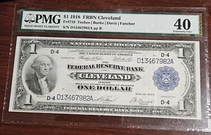 1918 $1 National Currency Green Eagle FRBN Cleveland PMG 40 - Picture 1 of 2