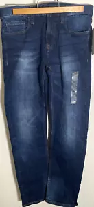 NWT MEN'S R SOCIETY Super Stretch Skinny JEANS STRAIGHT SIZE 28X32 Blue Denim - Picture 1 of 5