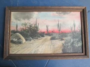 Antique Fred Sheelor Tinted Photogravure SOUTHWESTERN DESERT LANDSCAPE - Picture 1 of 5