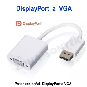 ADAPTADOR Convertidor de DisplayPort a VGA 1080p - Imagen 1 de 1